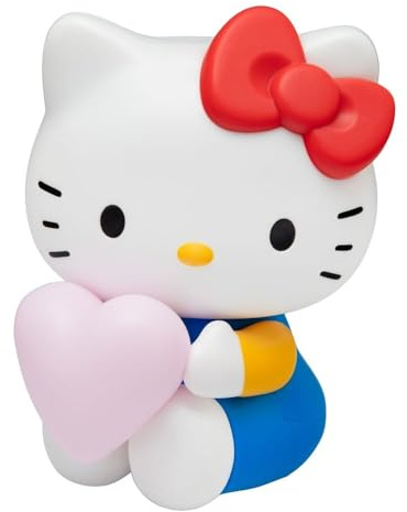 Luz en forma de Hello Kitty en 3D con corazón – Lámpara de personaje Sanrio con licencia oficial, para mesita de noche o decoración de estantes, funciona con pilas | Paladone