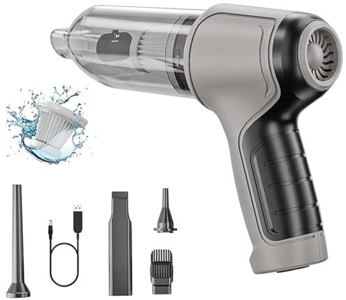 BesBet Mini Aspirapolvere Portatile, Soffia, Succhia, Pompa 3 In 1 Aspiratore Portatile Alta Sicurezza Vacuum Cleaner, Per Auto, Casa, Ufficio,White