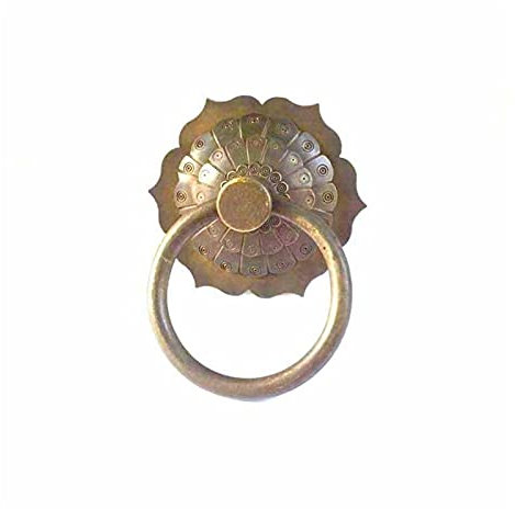 Metal TüRklopfer Aus Gusseisen, Handgemachte Antike Messing Türklopfer Bronze Vintage Rundring Zug Türgriff Holz Glas Gate Knöpfe Haus Hardware