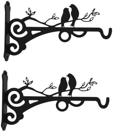 VINTORKY 2pièces Muraux Fer Pour Fleurs De Décoratifs Pour Pots Suspendus Pour Balcon Et Jardin Design Unique Oiseau