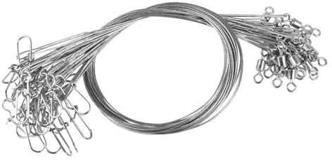 Medias de línea de pesca de 25 cm, 24 hilos de pesca con Snap y pivote de acero inoxidable para agua salada y agua dulce