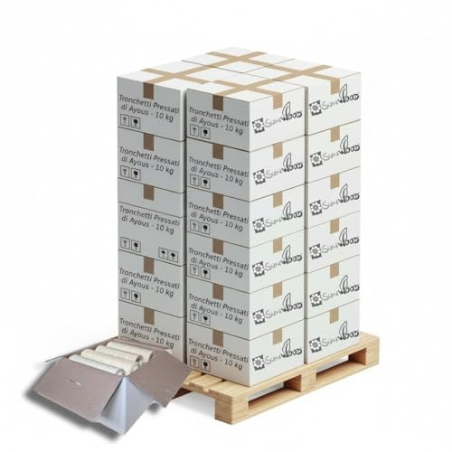 Tronchetti da ardere per camino 240 kg, 24 Cartoni da 10 Kg, Senza Additivi, Made in Italy