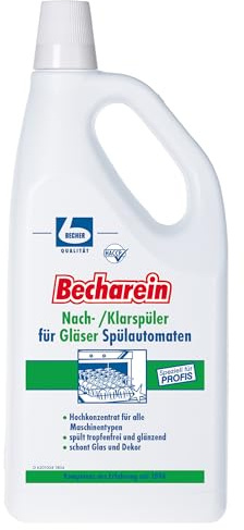 6x Dr. Becher Becharein Nach/Klarspüler für Gläserspülautomaten, 2 Liter | Flasche (2000 ml)