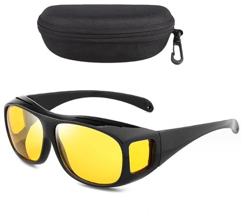 Nightglo Lunettes，lunettes de vision nocturne， lunettes de conduite de nuit anti-éblouissantes efficacement des phares venant en sens inverse， Trés légères, Elles offrent plus de clarté dans l'obscur