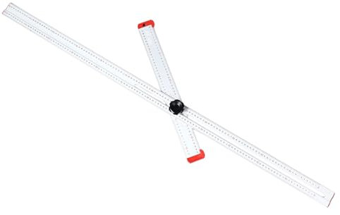 Righello Angolare per la Lavorazione del Legno 120 Cm, in Lega di Alluminio, con Posizionamento Regolabile, Quadrato Combinato a Forma di T per Misurazioni Accurate