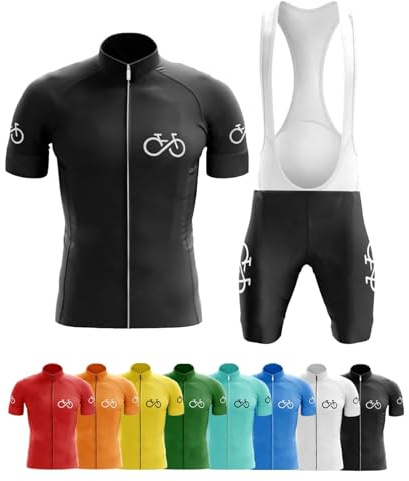 COITROZR Personalisiertes Radsporttrikot Set Individuelles Kurzarm-MTB-Rennradtrikots für Herren mit schneller Trocknung mit Team Namen Logo Fahrradbekleidung Herren Set(H)