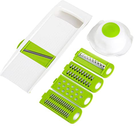 Mikinona Rallador De Cocina Multifuncional Pelador y Cortador De Verduras Cuchillas Rebanador De Frutas Utensilios De Cocina Accesorio Inoxidable Antiadherente Estabilidad