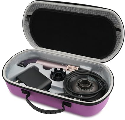 Hzycwgone Étui Voyage Housse pour Dyson Supersonic R sèche-Cheveux, Violet | Sac Sacoche de Transport Rigide pour Dyson Supersonic r Accessoires Fixation & Embout, pour Protection en Extérieur