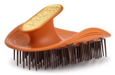 Manta Curls Spazzola per capelli anti-rottura, spazzola districante per capelli ricci e afro, spazzola delicata per capelli bagnati e asciutti da donna, arancione