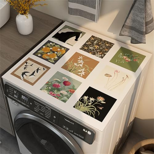 Highdi Housse de Protection pour Machine à Laver Top, Puzzle Blanc Coussin de Machine à Laver Antidérapant, Tapis de Protection pour Dessus Sèche-Linge Buanderie Séchage Rapide (Blanc 8,30x40cm)