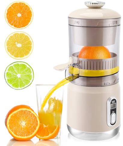 Zitronenpresse Elektrisch mit LCD,Automatisch Zitruspresse klein,Saftpresse Orangenpresse Drahtlos USB,Tragbare Saftpresse für Orange, Zitronen Electric Lemon Squeezer (2-Hellrosa)