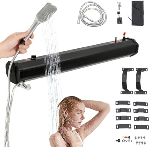 ANGDI Kit de Douche Solaire Portable pour Le Camping, Douche de Toit pour véhicule avec réservoir d'eau Haute Pression et pommeau de Douche, douches de Toit Portables pour SUVs camions(20L/5.3gal)