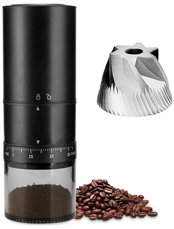 Moulin à café électrique portable sans fil - Petit moulin à café réglable - Moulin à café à un bouton - Pour la maison, les voyages, le camping