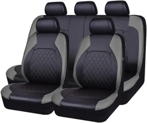 Auto Sitzbezüge Set Autositzbezüge für Hyundai Tucson 2015 2016 2017 2018 | Leder Sitzschoner Komplettset Autositzbezüge Wasserdicht Protektoren Zubehör,Grey
