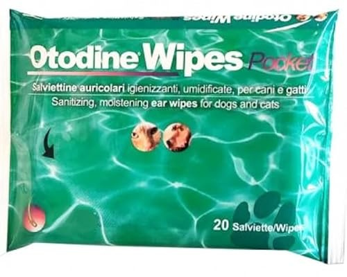 Generico OTO-Dine Wipes Pocket 20 salviettine Auricolari igienizzanti e umidificate per Cani e Gatti