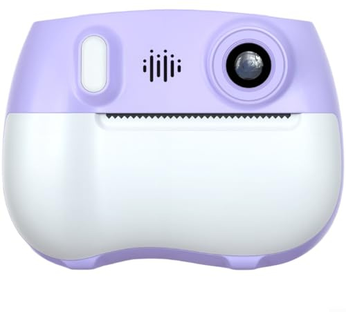 EXTRWORY Macchina fotografica istantanea per bambini, 1080p, doppia lente, schermo da 24, fotocamera digitale termica con 5 rotoli di carta, creativa per ragazzi e ragazze dai 3 ai 10 anni, viola