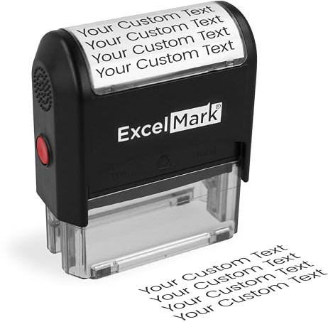 ExcelMark Large Return Address Stamp - Up to 5 Lines - Custom Self Inking Rubber Stamp - Customize Online with Many Font Choices - Large Size