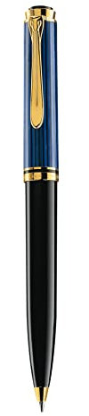 Pelikan Kugelschreiber Souverän 800, Schwarz-Blau, hochwertiger Drehkugelschreiber im Geschenk-Etui, 997007