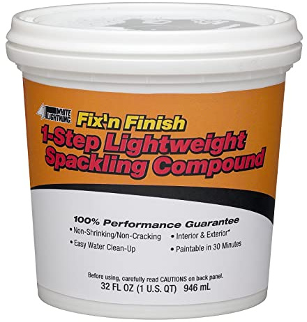 White Lightning WL60520 1-Step Lightweight Spackling Compound, 1 Quart