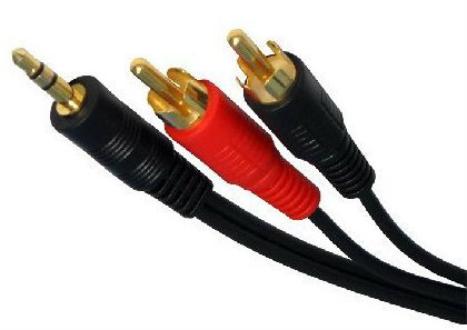 World of Data 3m AudioPro 3.5mm Audio Jack to Twin RCA Cable 3m - 24k Gold Plated - Bi-Directional - Audio - Stereo - Male to Male - 3m