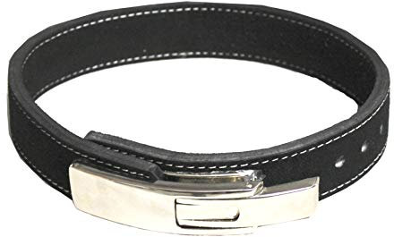 Lever Bench Belt 5cm bereit, aus Leder mit Pressschnalle (L)