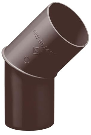 INEFA Regenrohrbogen 45 Grad für Fallrohr, PVC DN50 / 50mm Dunkelbraun Verbindungsstück Dachrinnenzubehör, einfache Steckmontage, Made in Germany