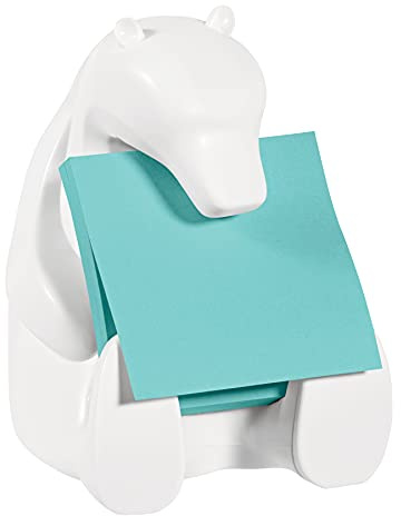Post-it Pop-Up-Notizspender, Bären-Design, 7,6 x 7,6 cm, 1 Spender/Packung (BEAR-330), Weiß