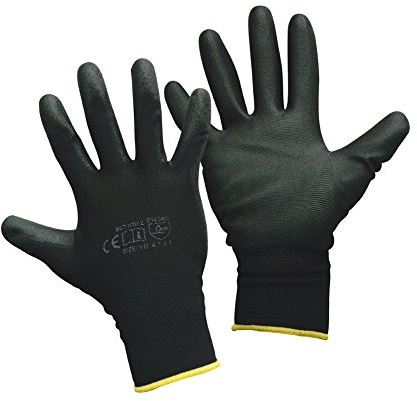 Montagehandschuhe - 12 Paar - Arbeitshandschuhe - Farbe: schwarz - 11 (XXL)