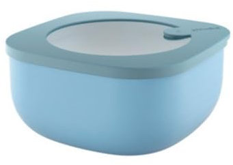 Guzzini Store&More Kitchen Active Design Contenitori Ermetici Bassi per Frigo/Freezer/ Microonde (M), 16 x 16 x 7,8 cm, Blu (Blu medio opaco)