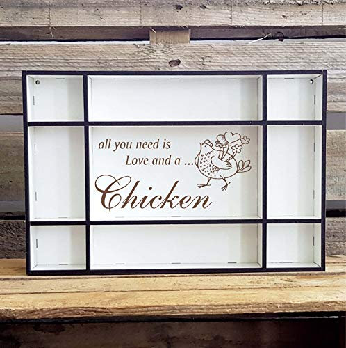 DEKOLANDO Vintage Chicken - Size (W x H x D) approx. 33.5 x 22.5 x 4.5 cm - Vintage Country House Style - Collector's Box Collector's Box Cockerel Hen Egg