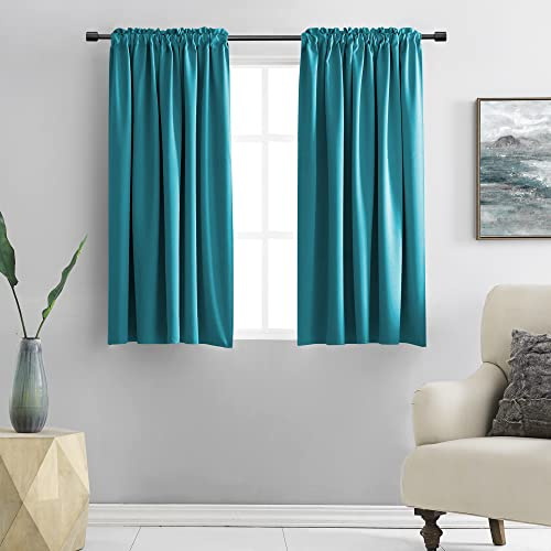 DONREN Verdunkelungsvorhang Gardinen, Gardine Blickdicht mit Stangentasche, für Küche – Fensterbehandlung, energiesparend, solide Vorhänge (106,7 x 114,4 cm, 2 Paneele)