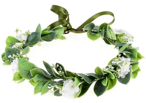 Merroyal Fiore Ragazza Corona Sposa Floreale Corone Maternità Damigella d'onore Corona di Capelli di nozze Foto Puntelli, rosa, Taglia unica