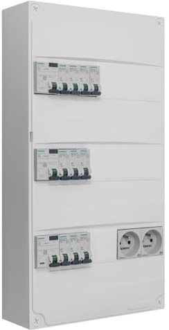 Siemens - Tableau 3 Rangées Pré-Équipé 3 Interdiff 10 Disjoncteurs