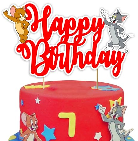 Seyal® Tom & Jery Décoration de gâteau d'anniversaire