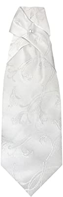 Remo Sartori - Cravattone Plastron Corbatta Novio Ceremonia in seta tinta unita, Made in Italy, Uomo, blanco hielo, Talla única