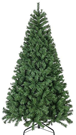 Rebecca Mobili Albero Di Natale 240, Albero Alto Verde, 1300 Rami, Pvc, Verde, Folto, Realistico, Decorazione Vetrine Bar, Casa - Misure: 240 x 135 x 135 cm (HxLxP) - Art. RE6768