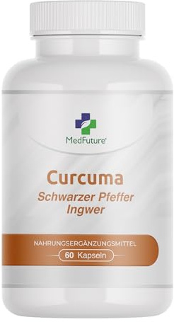 Kurkuma Kapseln 650mg Mit Schwarzem Pfeffer 10mg Und Ingwer 50mg - Hochdosierte Curcuma Kapseln - 60 Kapseln Für Optimale Aufnahme - Kurkuma Kapseln Hochdosiert Für Gesundheit