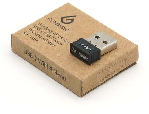 GenBasic WiFi 4 USB Nano Wireless Network Dongle Adapter for Linux (Black)