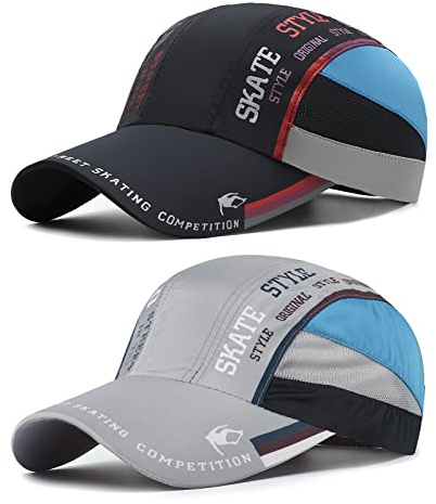 AYPOW 2 Confezioni Cappello da Baseball Asciugatura Rapida Uomo e Donna, Sport all'Aria Aperta Leggero Pieghevole Lavabile Cappellini da Baseball cap, Moda Traspirante Cappellino Visiera Berretto