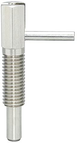 AUZHU- PTJ- Metrische- Edelstahl-Rastbolzen mit Rastsperre Arretierbolzen Federbolzen Positionierbolzen Sicherungsstifte Radbolzen Ausrichtstifte Teleskopstift Indexierstift Größe: M16 mm, S25 mm