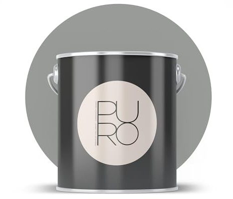 livingwalls PURO C1003 Premium Pintura de pared con muy alta opacidad, pintura interior mate de alta calidad en gris, 5 l