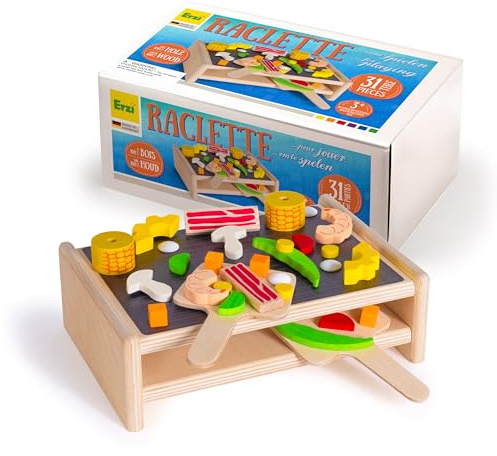 Erzi 10685 Raclette aus Holz, Kaufladenspielzeug für Kinder | Kaufmannsladen, Rollenspiele, Kreative Spielwelten gestalten
