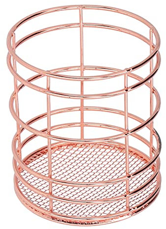 CYYZB Stifthalter, Make-up-Pinselhalter, Kleiner Draht-Utensilienhalter, Schreibtisch-Besteck-Essstäbchen-Organizer für Küchentheke, Schreibtisch, Heimbüro(Roségold)