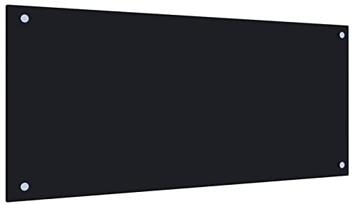 Homgoday Hartglas-Küchenrückwand, schwarz, 90x40 cm, hitzebeständig, für sichere Küche - Glas-Küchenrückwand, schwarz, 90x40 cm, 6 mm, einfach zu reinigen Model249487