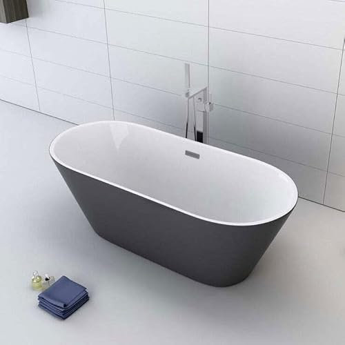 Luxus Premium Badewanne grau freistehend 170x80 cm +Ab-/Überlauf Neustes Modell inkl. Spedition