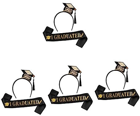 Cabilock 4sätze Graduation Cap Headband Und Sash Teiliges Für Unvergessliche Abschlussfeiern Für Und Erinnerungen Dekorative Abschlussutensilien Für Absolventen