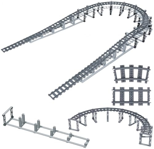 City Zug Schienen Bausteine Set,212Stück City Eisenbahn Schienen Modell for Train Kompatibel mit dem Marktführer,Zug Gleise Erweiterungsset Bahngleis Zubehör Kreative Geschenk für Junge Menschen