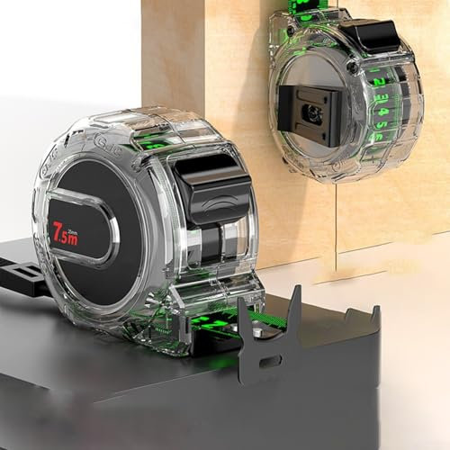 Cinta métrica de acero inoxidable, 10 x 25 m, cinta métrica de acero fluorescente, impermeable, cinta métrica gruesa para la industria y el hogar