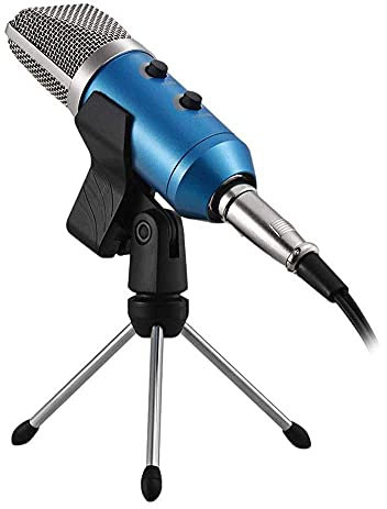 CWCQGH Micrófono USB, micrófono USB Profesional Micrófono de Estudio con Cable Condensador Grabación Difusión con Soporte Función de Eco de reverberación