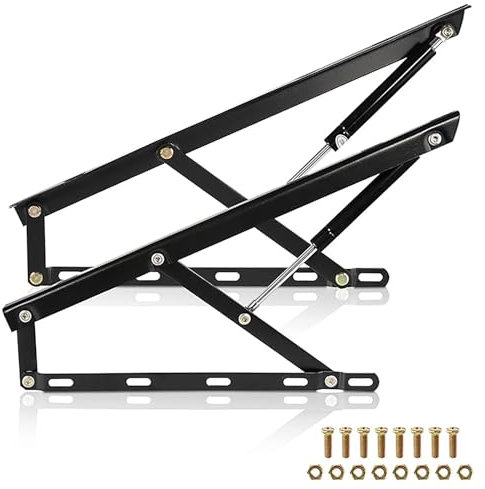 Kit di Sollevamento per Contenitore Letto 2 Pezzi meccanismo a Molle di Sollevamento, Asta di Supporto da 60/80/90/100/110/120 cm per Accessori per mobili con Scatola Alta (90 cm)